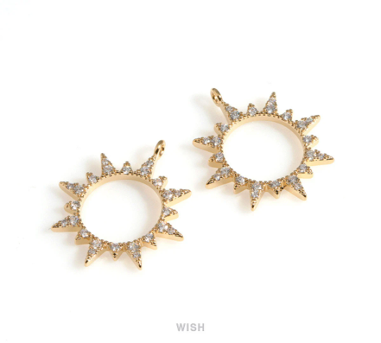 The Sun Pendants with Cubic Zirconia in Gold / CG-090-P2
