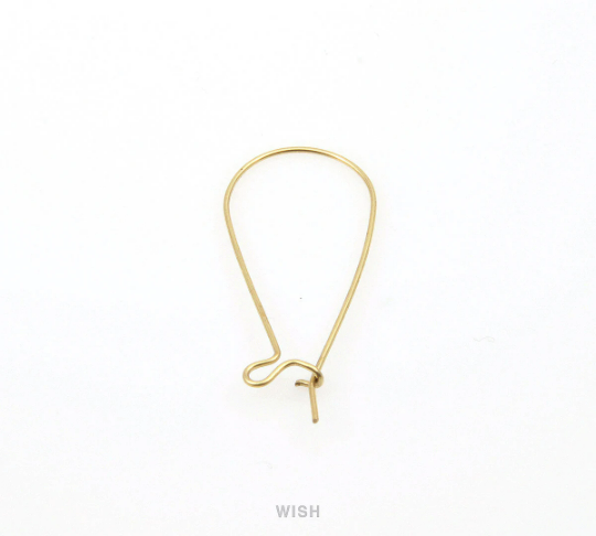 Medium Kidney Hook in Gold, Kidney Hook Earrings /FG-017-E (10pcs)