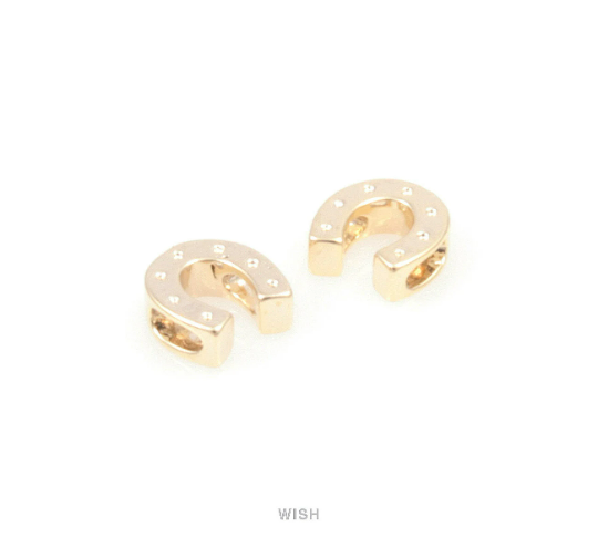 Horseshoe Pendants in Gold, Horseshoe Beads / MG-066-B