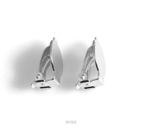 Clip on Earring Converters in Rhodium, Non Pierced Earrings / FRH-040-E
