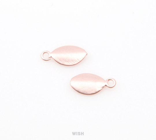Small Leaves Pendants in Matte Rose Gold, Leaves Charms / MMRG-027-P (8 pcs)