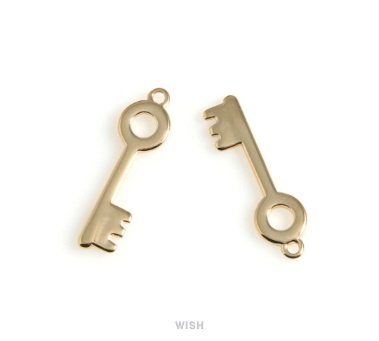 Key Pendants in Matte Gold, House Key Charm / MMG-584-P