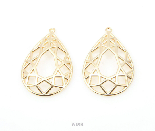 Teardrop Pendants in Matte Gold, Teardrop Charms/MMG-008-P