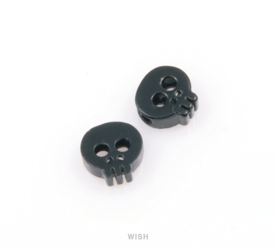 Small Skull in Black Metal, Skull Beads / MBM-038-B