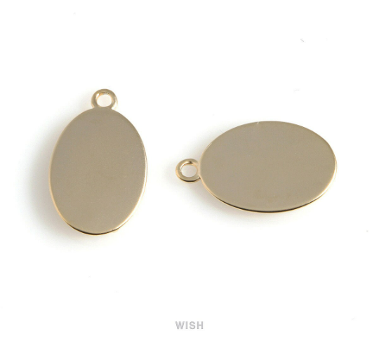 Anchor on Oval Pendants in Matt Gold, Anchor on Oval Charm / MMG-529-P