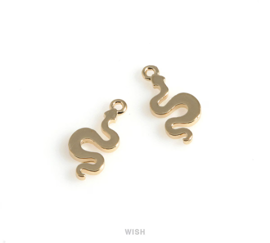 Snake Pendant in Gold, Gold Snake Charm / MG-540-P