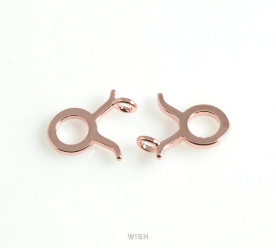 Taurus Zodiac Sign Pendants in Rose Gold, Zodiac Charm / MRG-453-TA