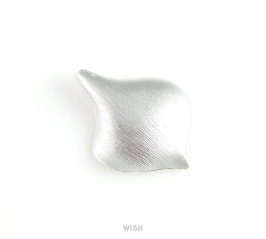 Calla Petal Pendants in Matte Rhodium, Textured Calla Petal Charm / MMRH-073-P (Large)