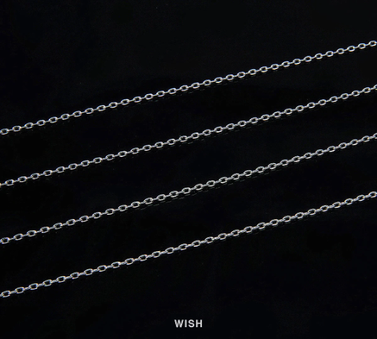 Spool of 235-4DC Diamond Cut Cable Chain in Rhodium, Rhodium plated chain / RBRH003-CH - Spool (100 meter)