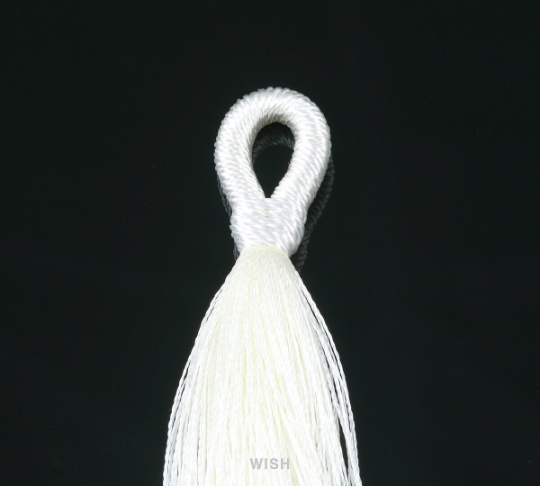 White Cotton Thread Tassel, White Silk Tassel Earrings / TWTG-008-T