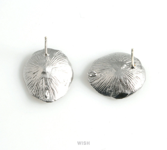 Lotus Stud Earrings in Matte Rhodium, Lotus Stud Earrings / MMRH-412-E