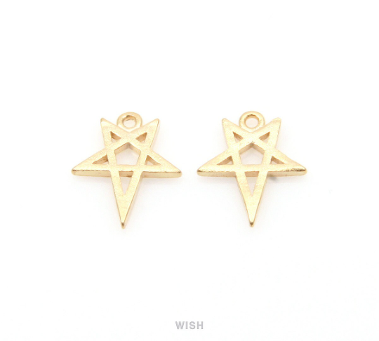 Star Pendants in Matt Rhodium, Dainty Star Charm / MRH-337-P