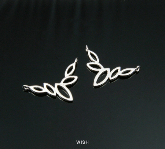 5 Marquise Shape Pendants in Matte Rhodium, Marquise Charms / MMRH-132-P (Small)