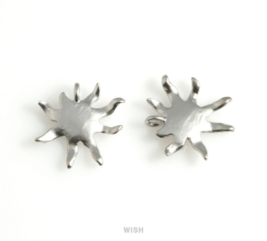 Sunflower Pendants in Matte Rhodium, Sunflower Charm / MMRH-580-P