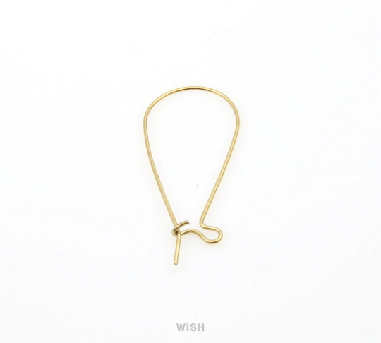 Medium Kidney Hook in Gold, Kidney Hook Earrings /FG-017-E (10pcs)