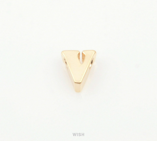 Lower Case Letter "v" in Matte Rhodium, Small Letter "v"/ MMRH-002-B (v)