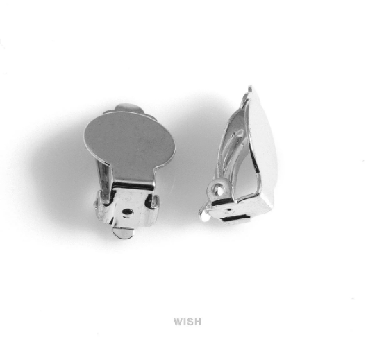 Clip on Earring Converters in Rhodium, Non Pierced Earrings / FRH-040-E
