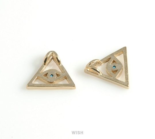 All Seeing Eye Pyramid Pendant in Matte Gold, Eye of Providence /MMG-462-P