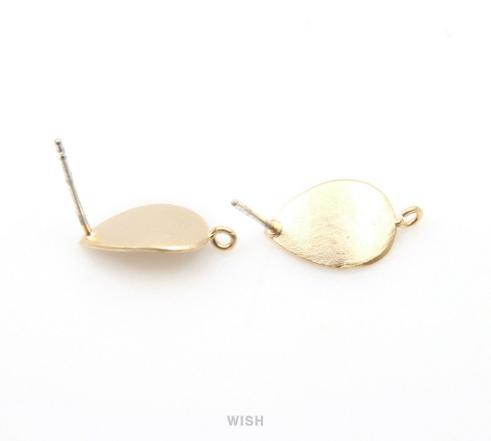Flower Petal Stud Earrings in Matte Gold, Petal studs/ MMG-273-E