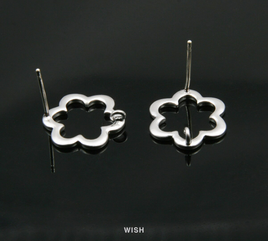 Sunflower Stud earrings in Matte Rhodium, Flower in Bloom Stud Earrings / MMRH-032-E