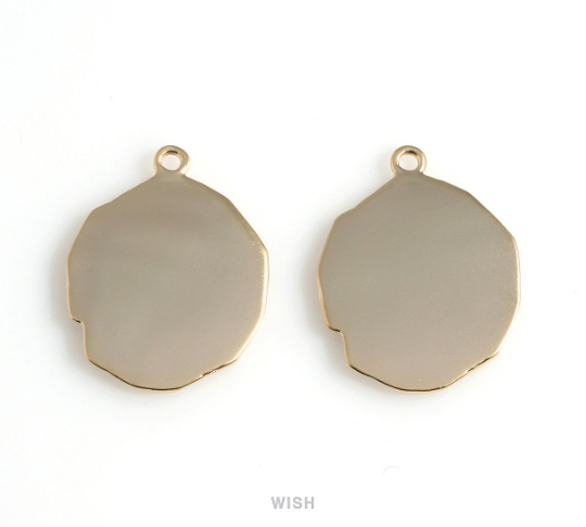 Wax Seal letter Pendants in Matte Gold, Letter sealing wax Charm / MMG-526-P