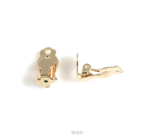 Clip on Earring Converters in Gold, Non Pierced Earrings / FG-041-E