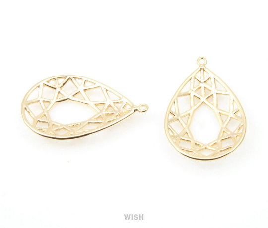 Teardrop Pendants in Matte Gold, Teardrop Charms/MMG-008-P