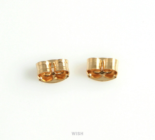 Ear Nut in Gold, Gold Ear Back Findings / FG-020-N (50 pairs)
