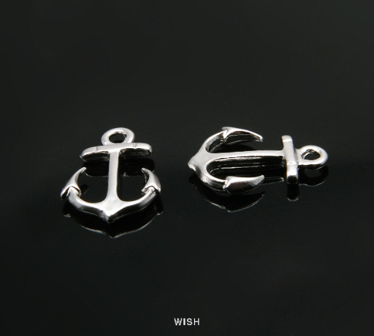 Anchor Pendant in Matte Rhodium, Small Anchor / MMRH-296-P (4pcs)