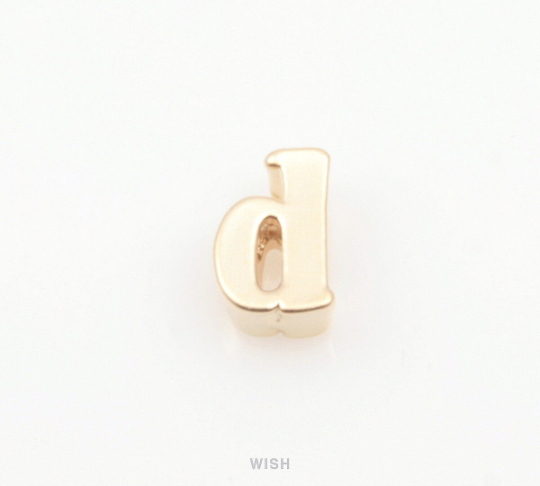 Lower Case Letter "d" in Matte Rhodium, Small Letter "d" / MMRH-002-B (d)