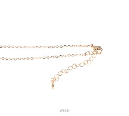 5 pcs of 18 inches Rose Gold Chain Necklace with Extension - 235SF, Rose Gold Flat Cable Chain / RBRG004-CH