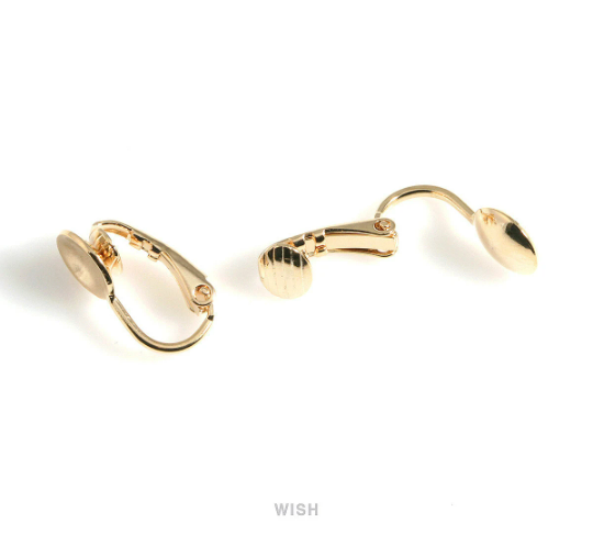 8pcs Clip on Earring Converters in Gold, Non Pierced Earrings