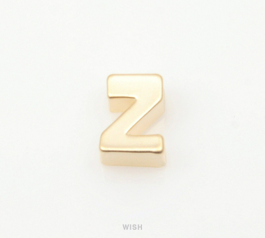 Upper Case Letter "Z" in Matte Rhodium, Capital Letter "Z" / MMRH-001-B (Z)