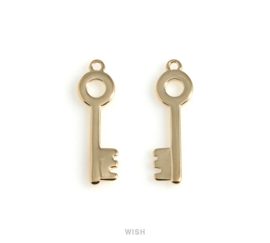 Key Pendants in Matte Gold, House Key Charm / MMG-584-P