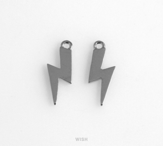 Thunder and Lightning Pendant in Matte Rhodium, Lightning Charm / MMRH-243-P