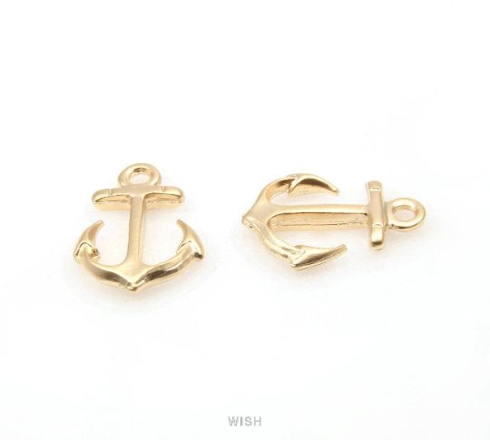 Anchor Pendant in Matte Gold, Small Anchor / MMG-296-P (4pcs)