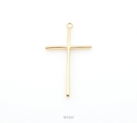 Cross Pendant in Matte Gold, Latin Cross Charm / Matte Gold / MMG-275-P