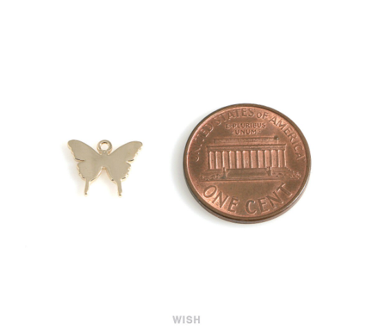 Butterfly Pendant in Rhodium, Silver Blank Butterfly Charm / MRH-541-P