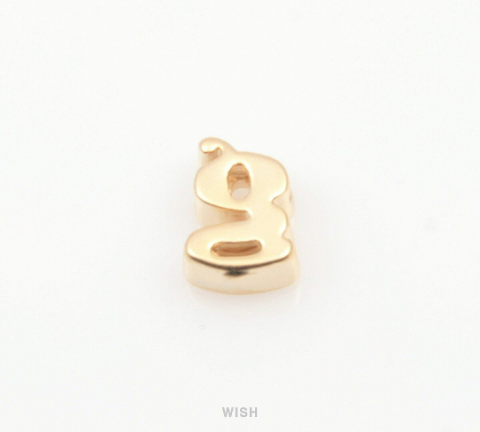 Lower Case Letter "g" in Matte Rhodium, Small Letter "g" / MMRH-002-B (g)