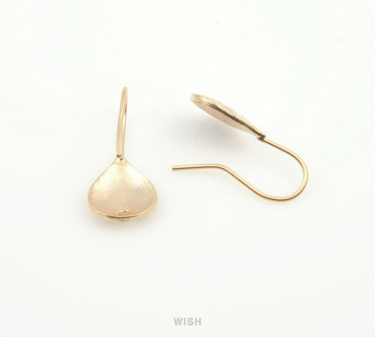 Hammered Teardrop Hook Earrings in Matte Gold, Hammered Teardrop Ear Hook /MMG-236-E
