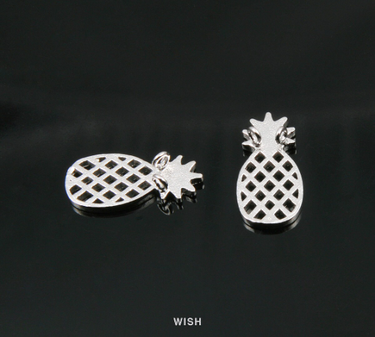 Pineapple Pendants in Matte Rhodium, Pineapple Charm / MMRH-331-P
