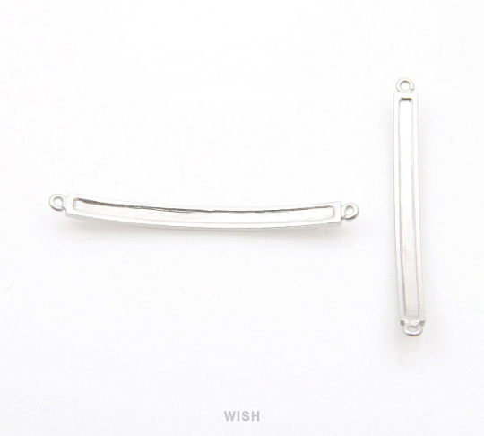 Curved Bar Pendant in Matte Gold, Curved Bar Charm / MMG-263-P