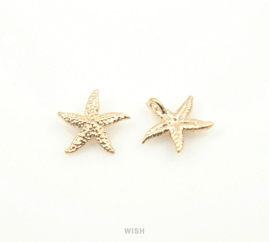 Starfish Pendant in Matte Rhodium, Starfish Charm /MMRH-199-P