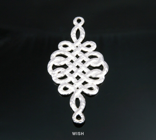Celtic Rope Connectors in Matte Rhodium, Rope Charms /MMRH-161-C (Large)