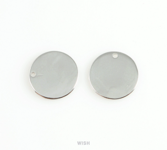 Turquoise Crescent Disc Pendants in Rhodium, Crescent Charm / MRH-407-P