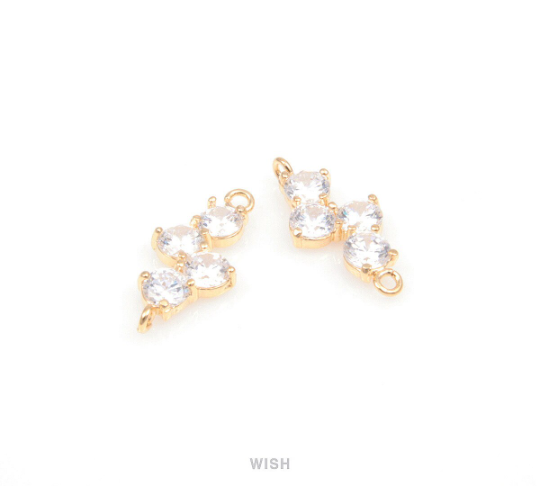 Grape Theme Cubic Zirconia Connectors in Gold, Cubic Zirconia Charms / CG-031-C