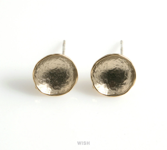 Concave Stud Earrings in Matt Gold, Concave Round Ear Studs / MMG-486-E