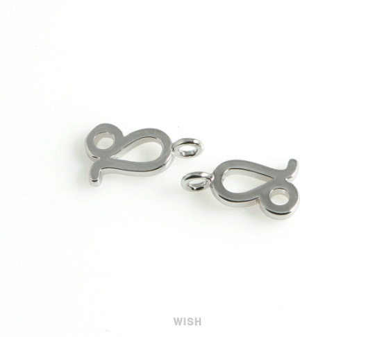 Leo Zodiac Sign Pendants in Rhodium, Zodiac Charm / MRH-453-LE