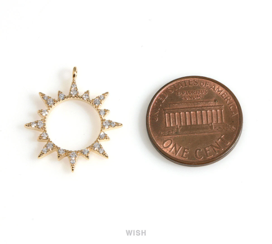 The Sun Pendants with Cubic Zirconia in Gold / CG-090-P2