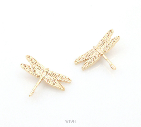 Dragonfly Pendant in Matte Rhodium, Dragonfly Charm / MMRH-280-P